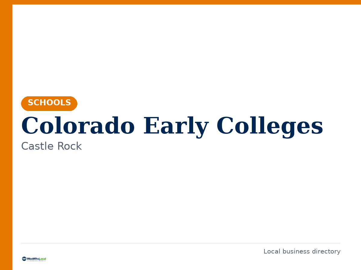 Colorado Early Colleges