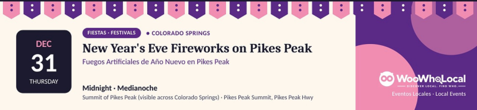 AdAmAn Club New Year's Eve Fireworks on Pikes Peak
