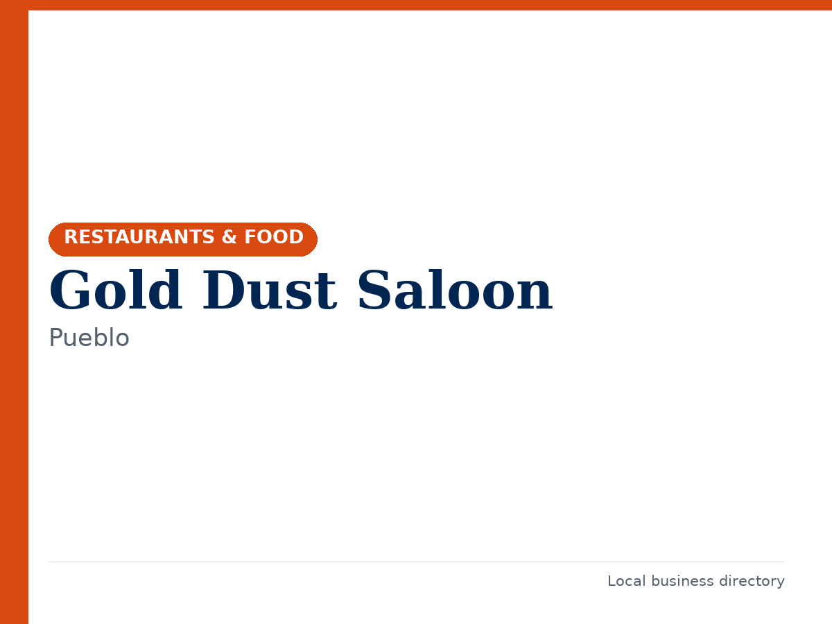 Gold Dust Saloon