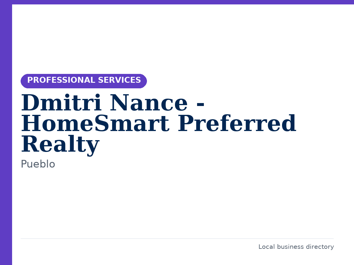 Dmitri Nance - HomeSmart Preferred Realty