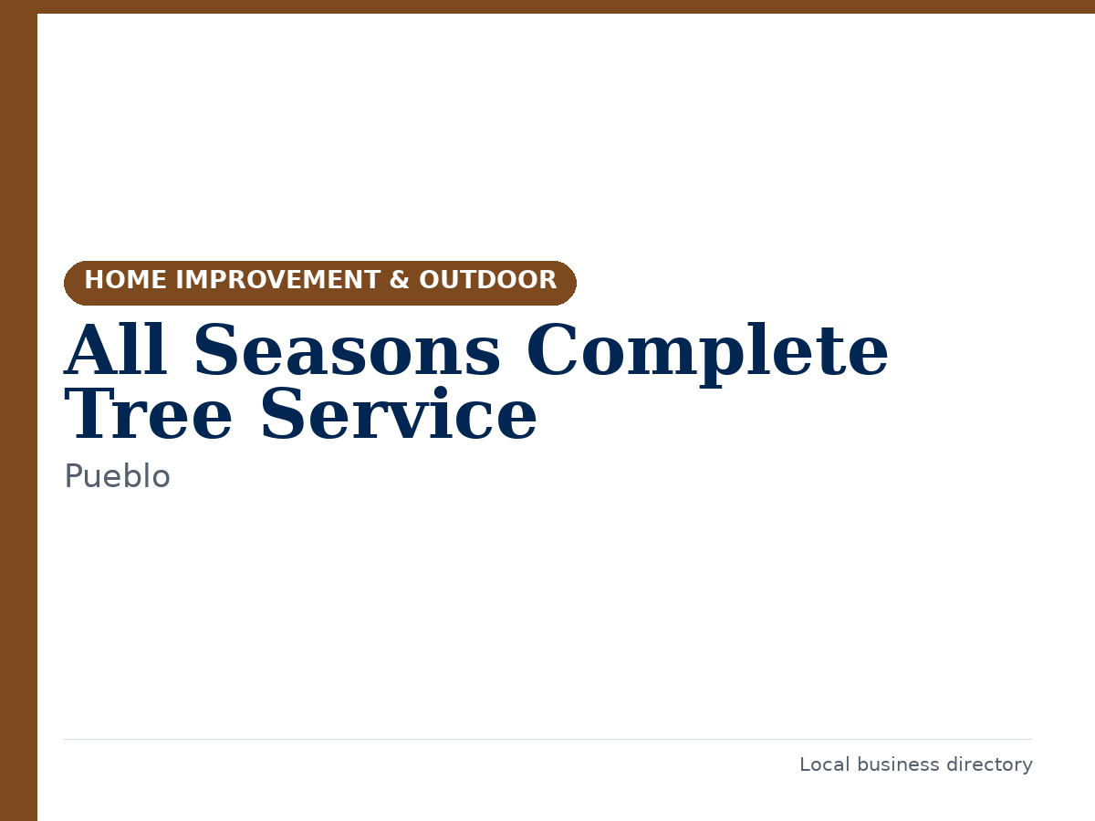All Seasons Complete Tree Service