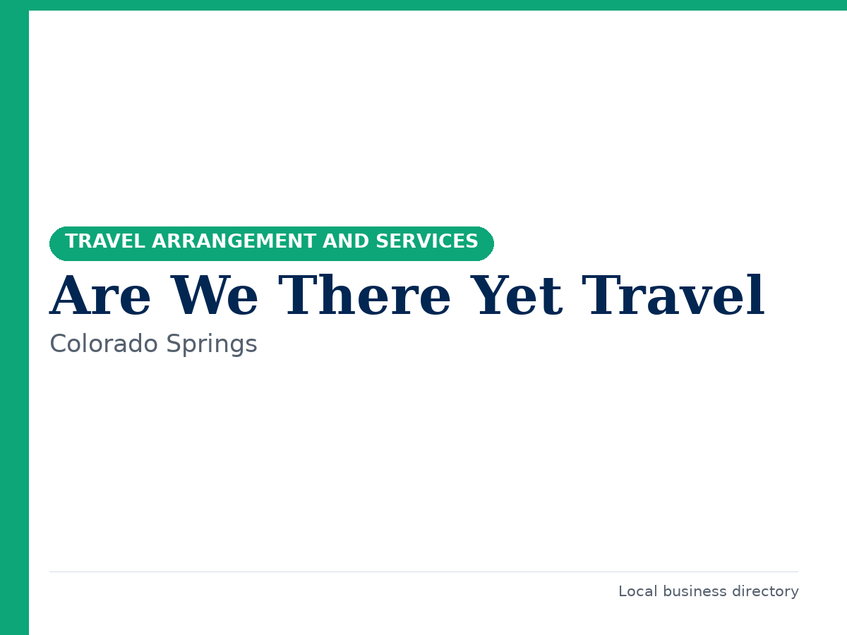 Are We There Yet Travel