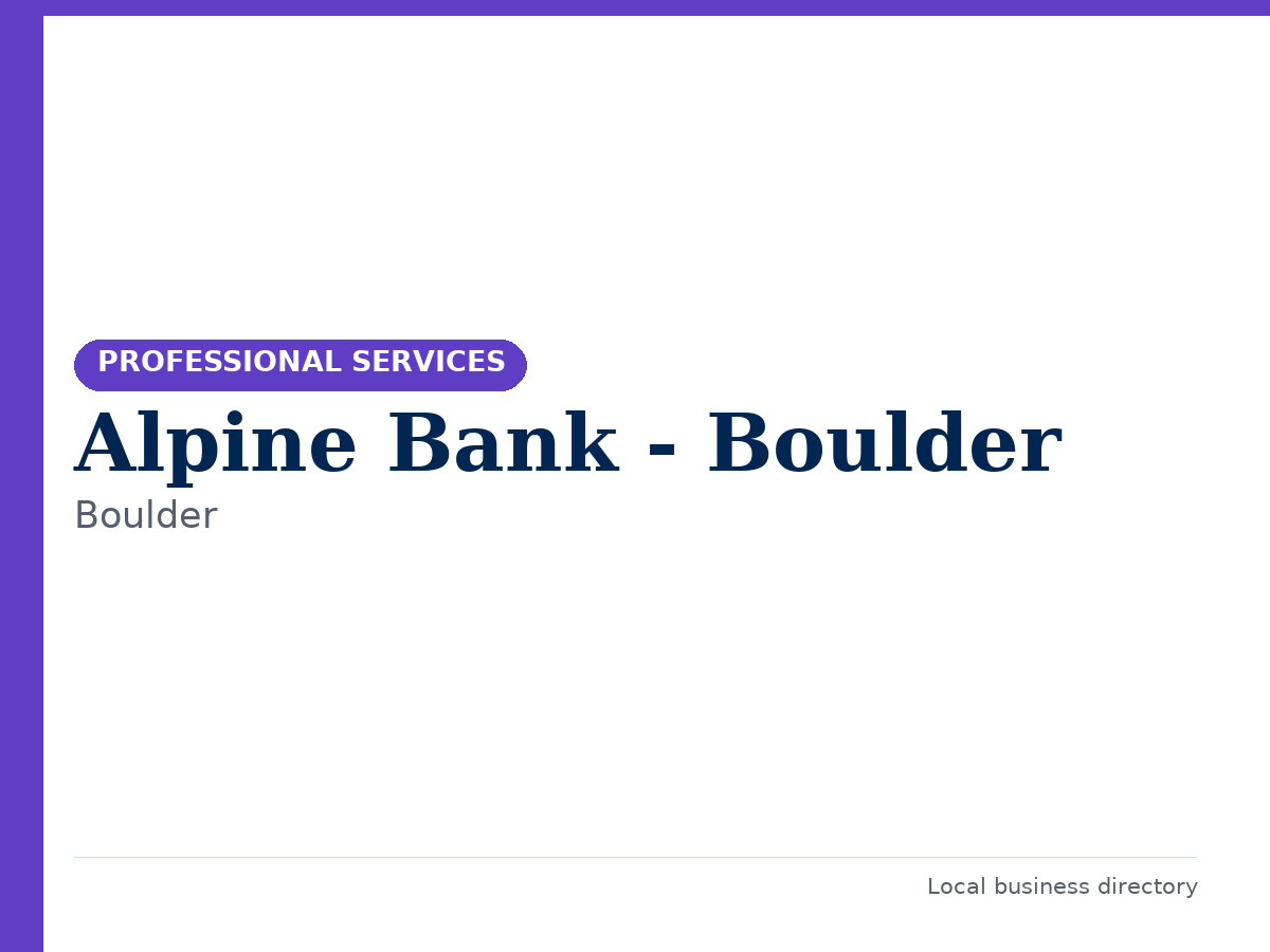 Alpine Bank - Boulder