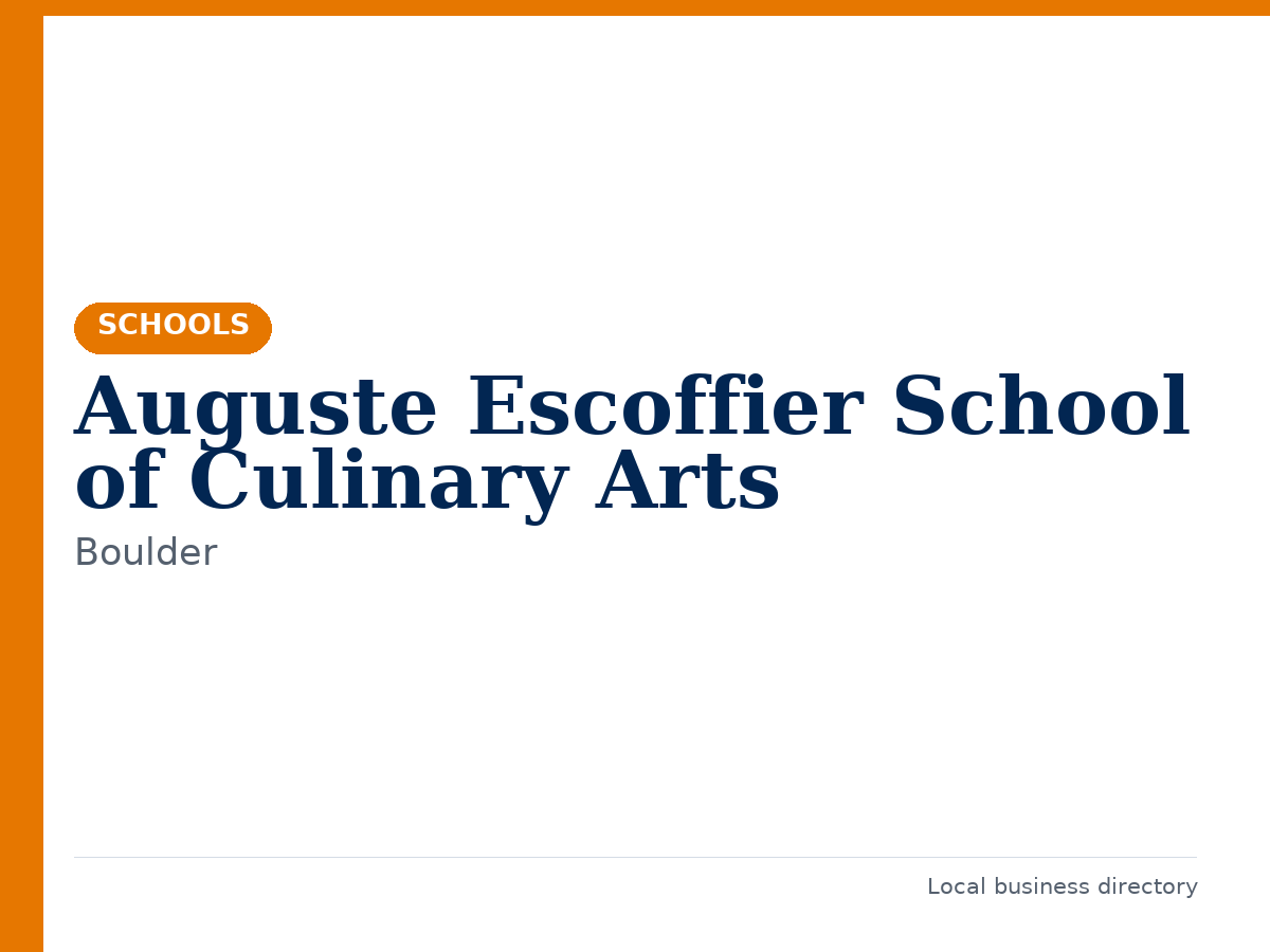 Auguste Escoffier School of Culinary Arts