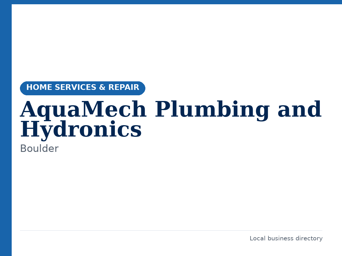 AquaMech Plumbing and Hydronics