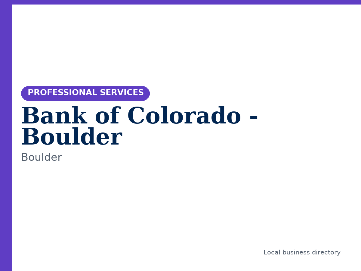Bank of Colorado - Boulder
