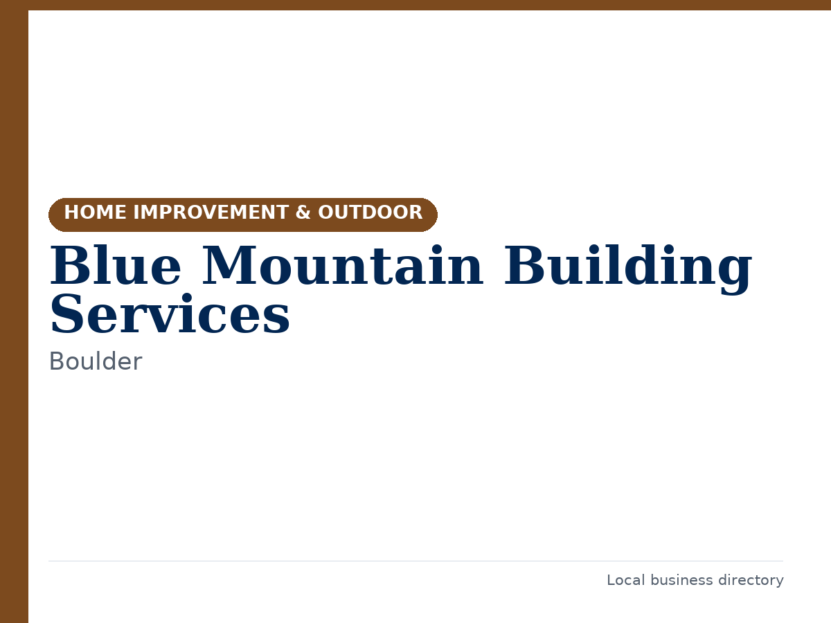 Blue Mountain Building Services