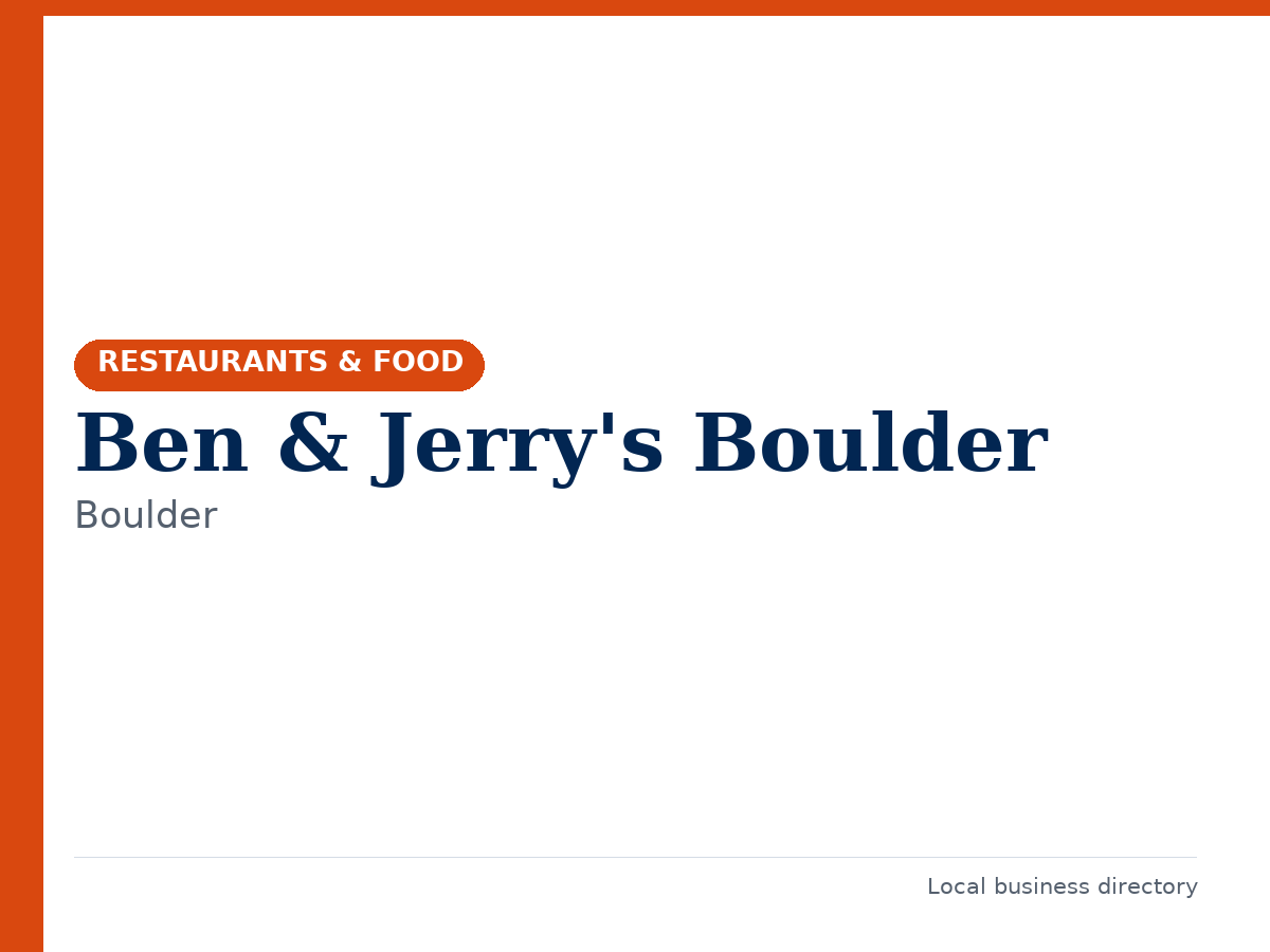 Ben & Jerry's Boulder