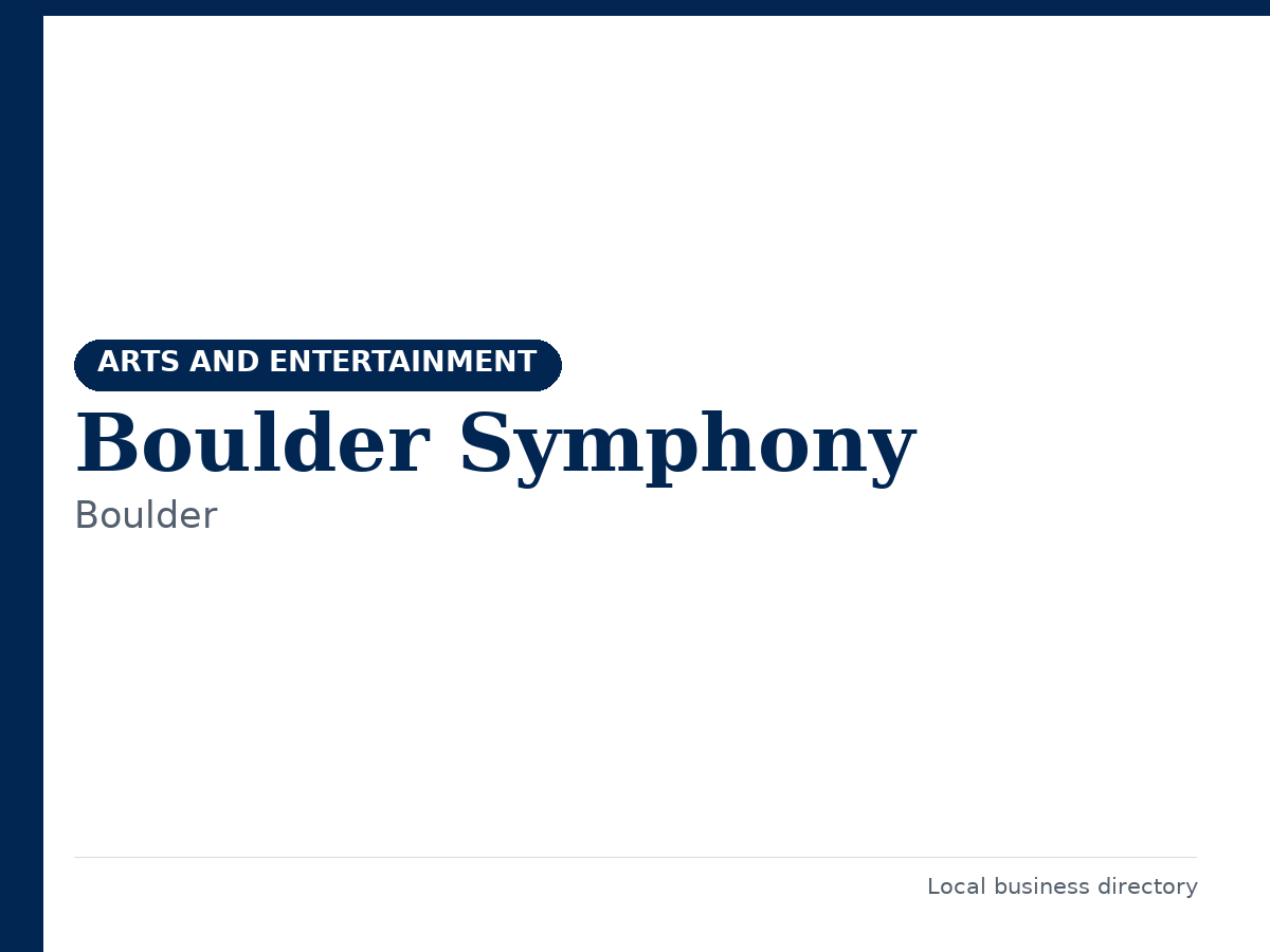 Boulder Symphony