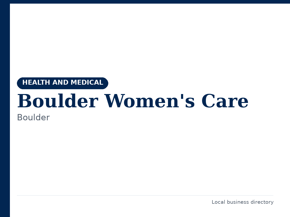 Boulder Women's Care