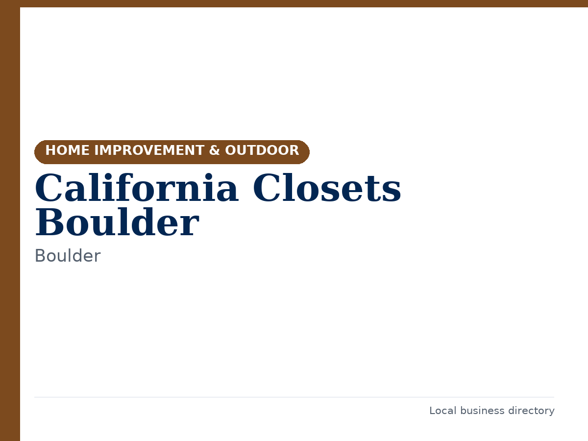 California Closets Boulder