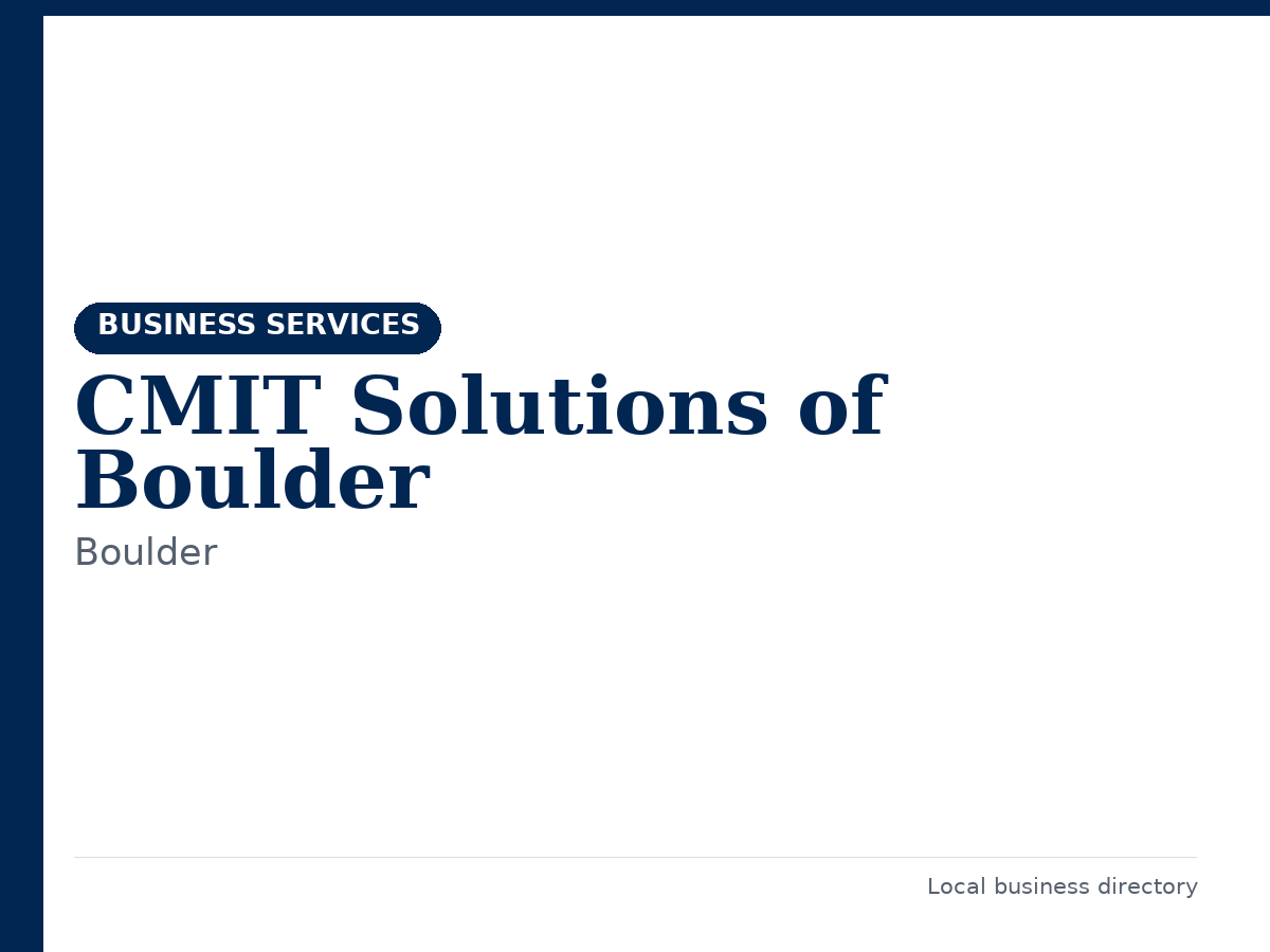 CMIT Solutions of Boulder