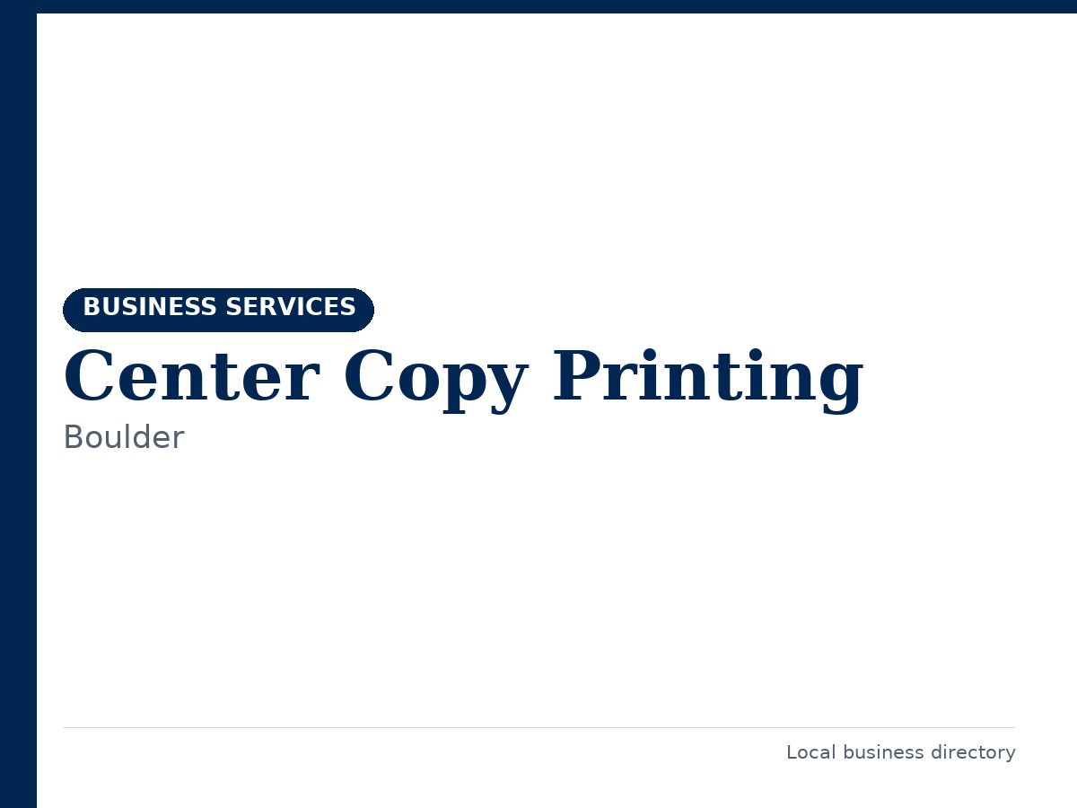 Center Copy Printing