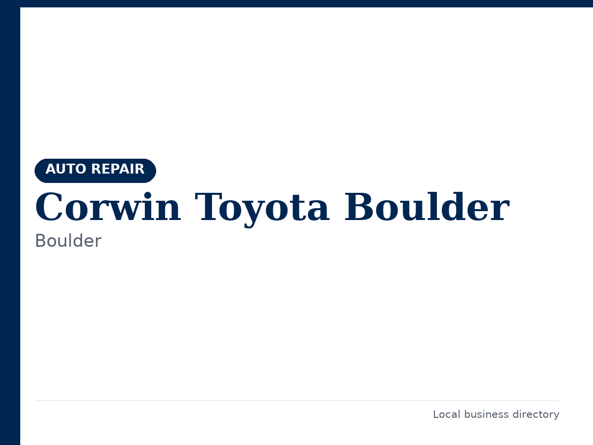Corwin Toyota Boulder