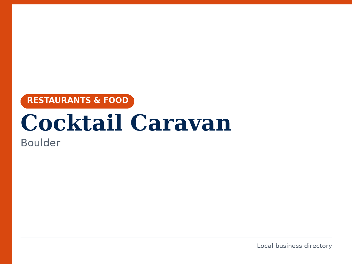 Cocktail Caravan