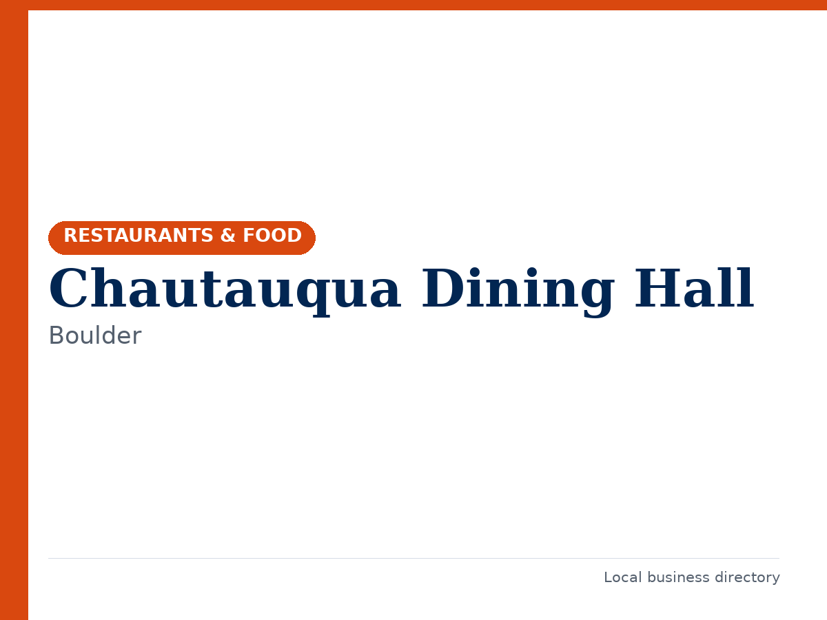 Chautauqua Dining Hall