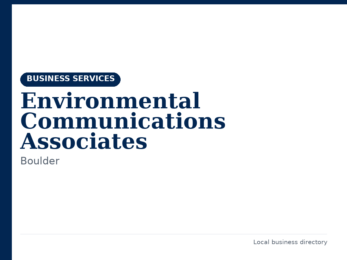 Environmental Communications Associates