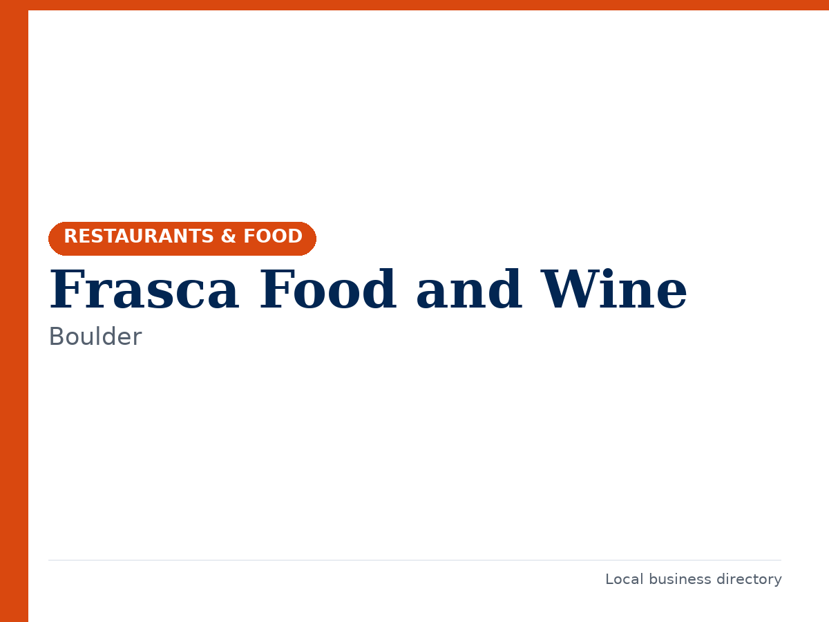 Frasca Food and Wine