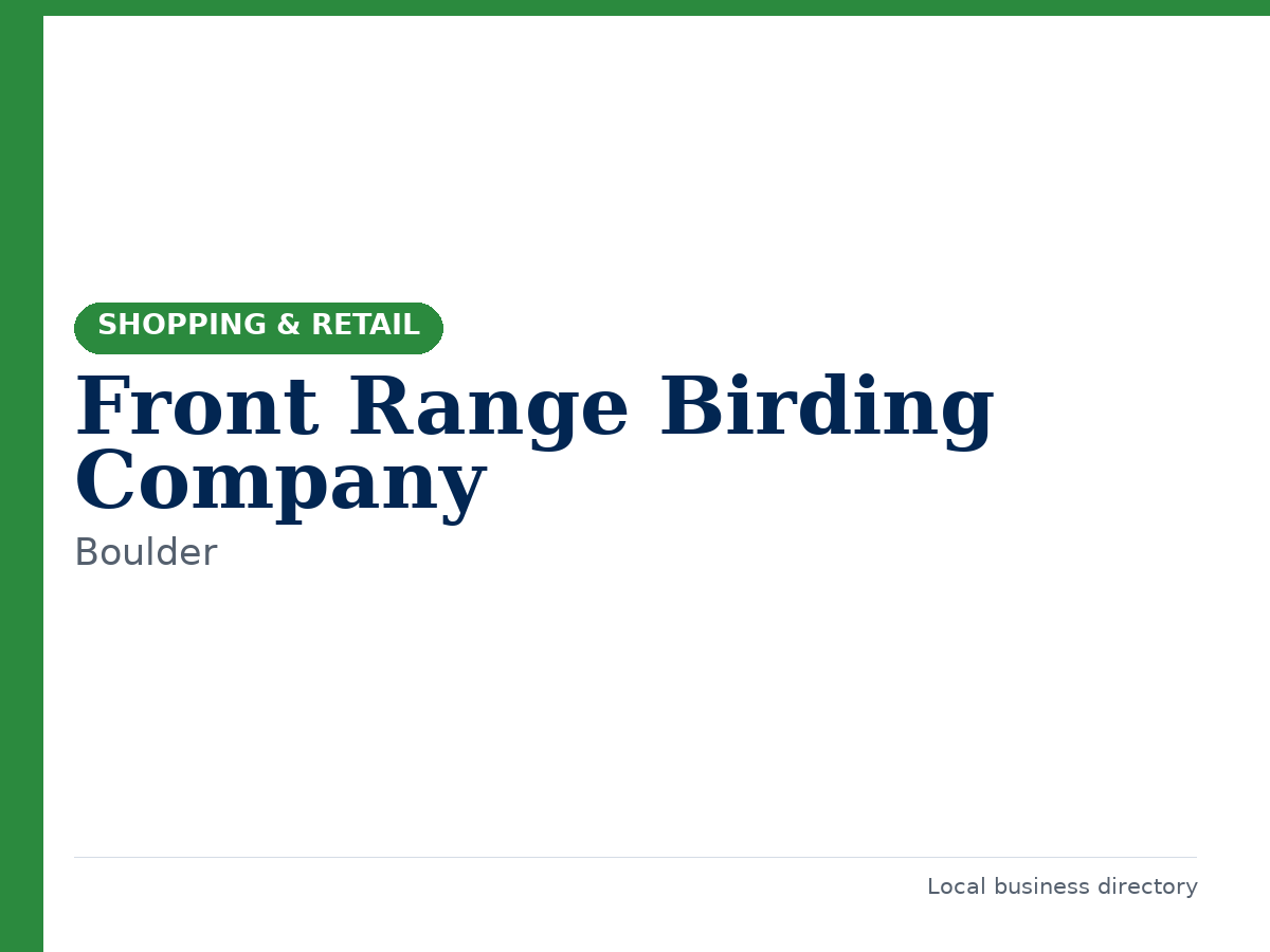 Front Range Birding Company