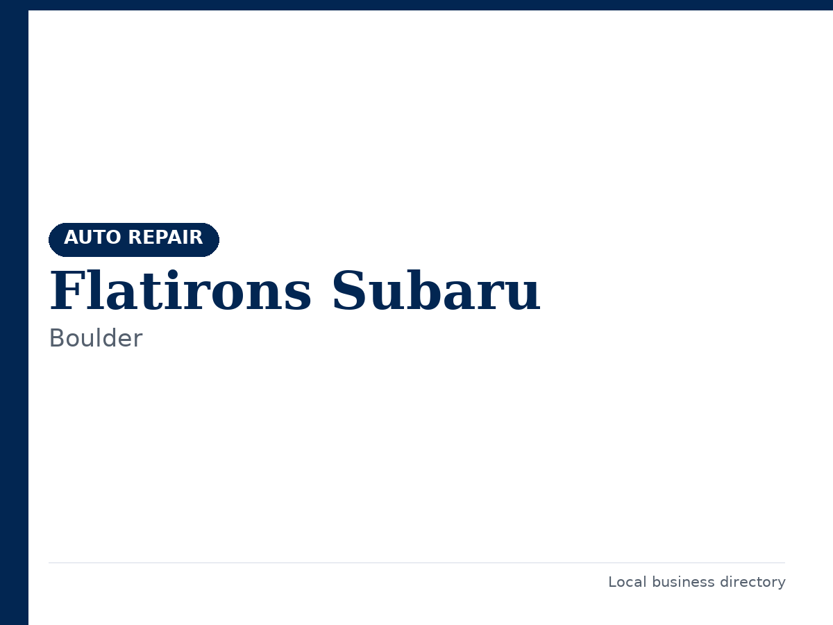 Flatirons Subaru