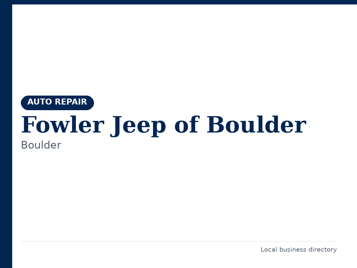 Fowler Jeep of Boulder