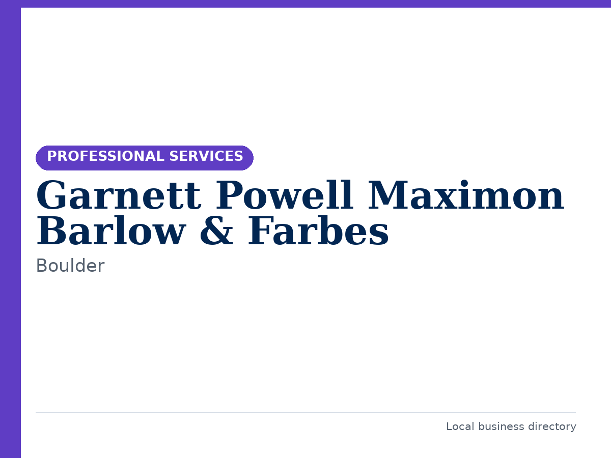 Garnett Powell Maximon Barlow & Farbes