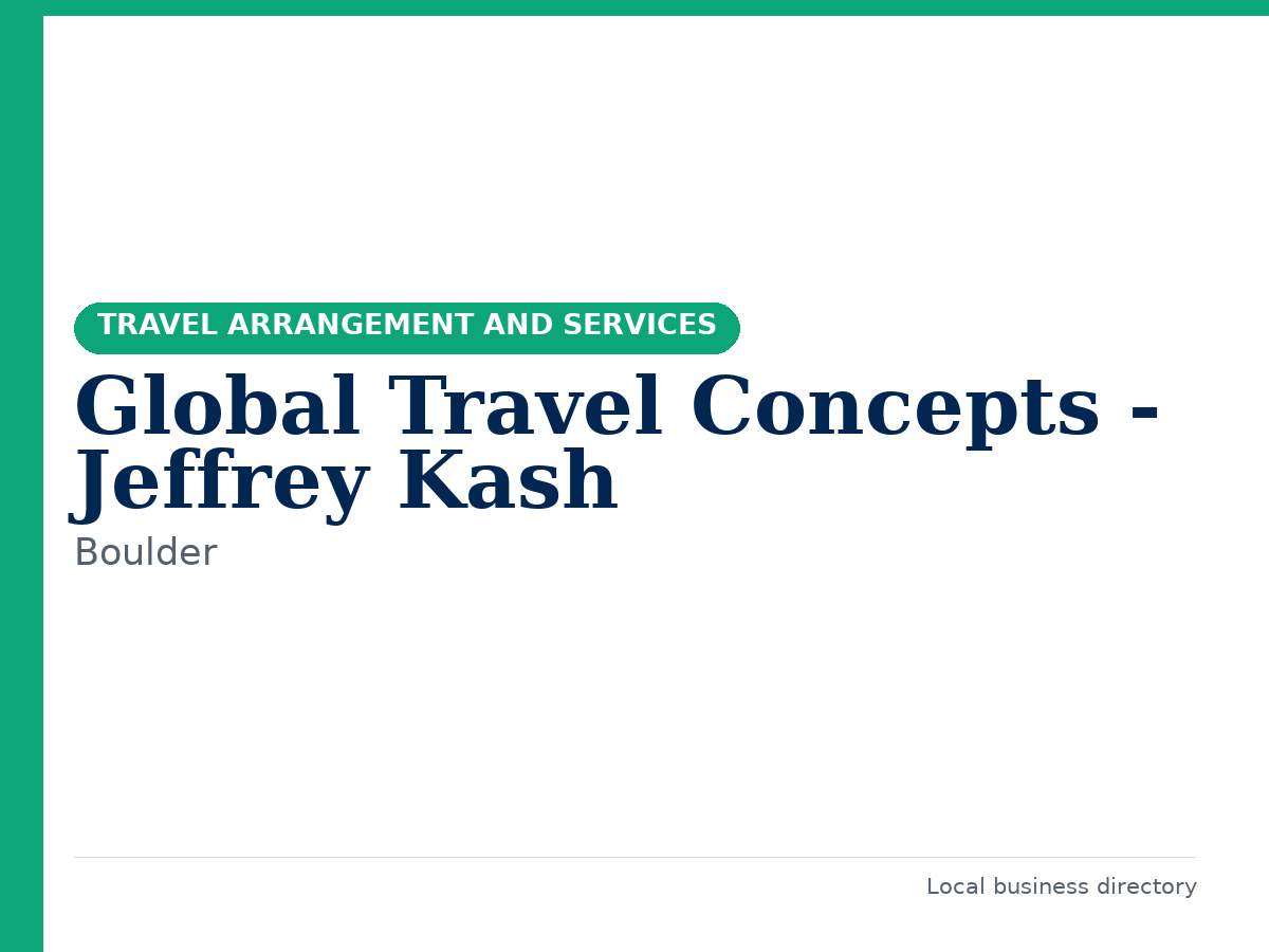 Global Travel Concepts - Jeffrey Kash