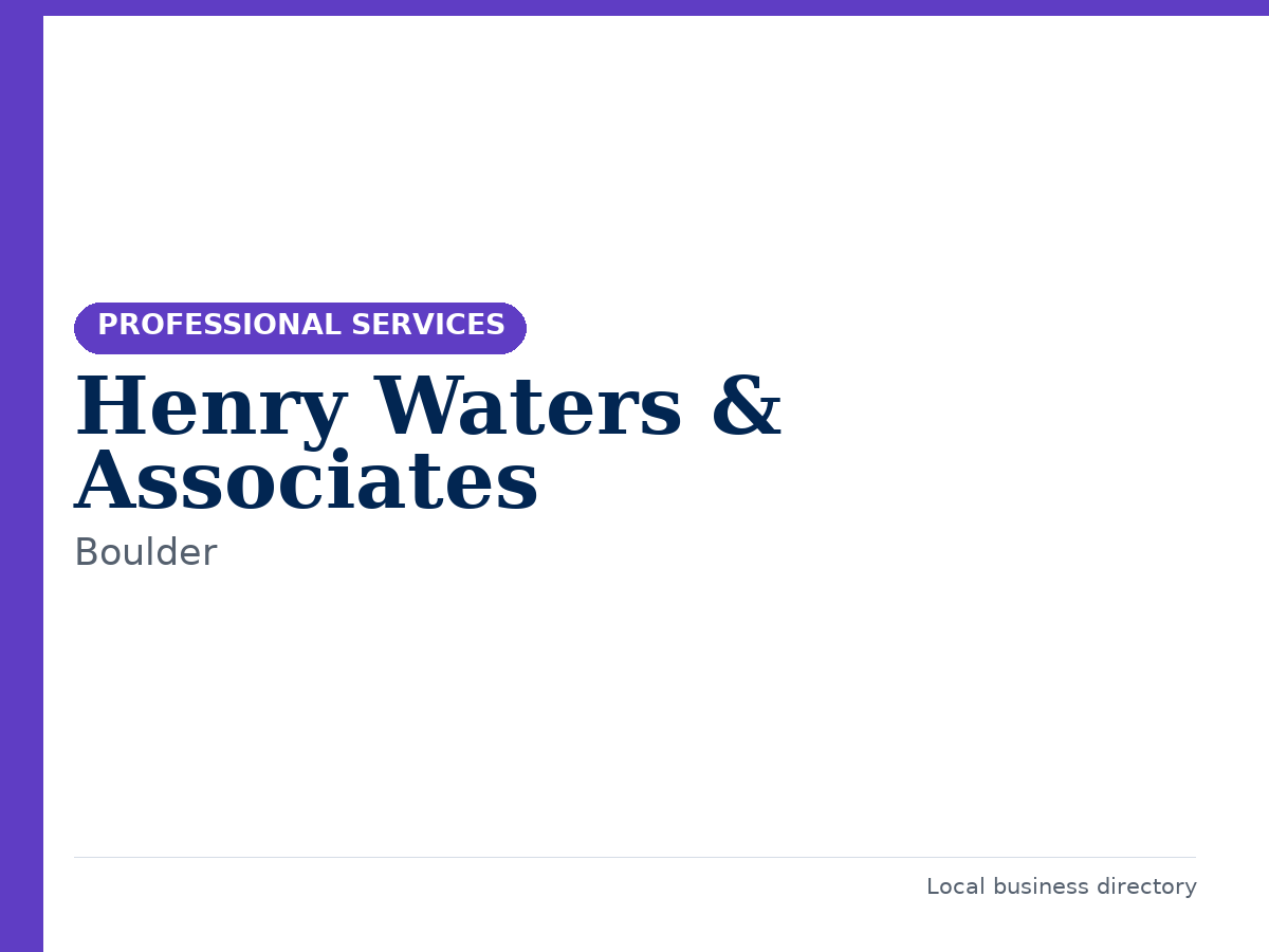 Henry Waters & Associates
