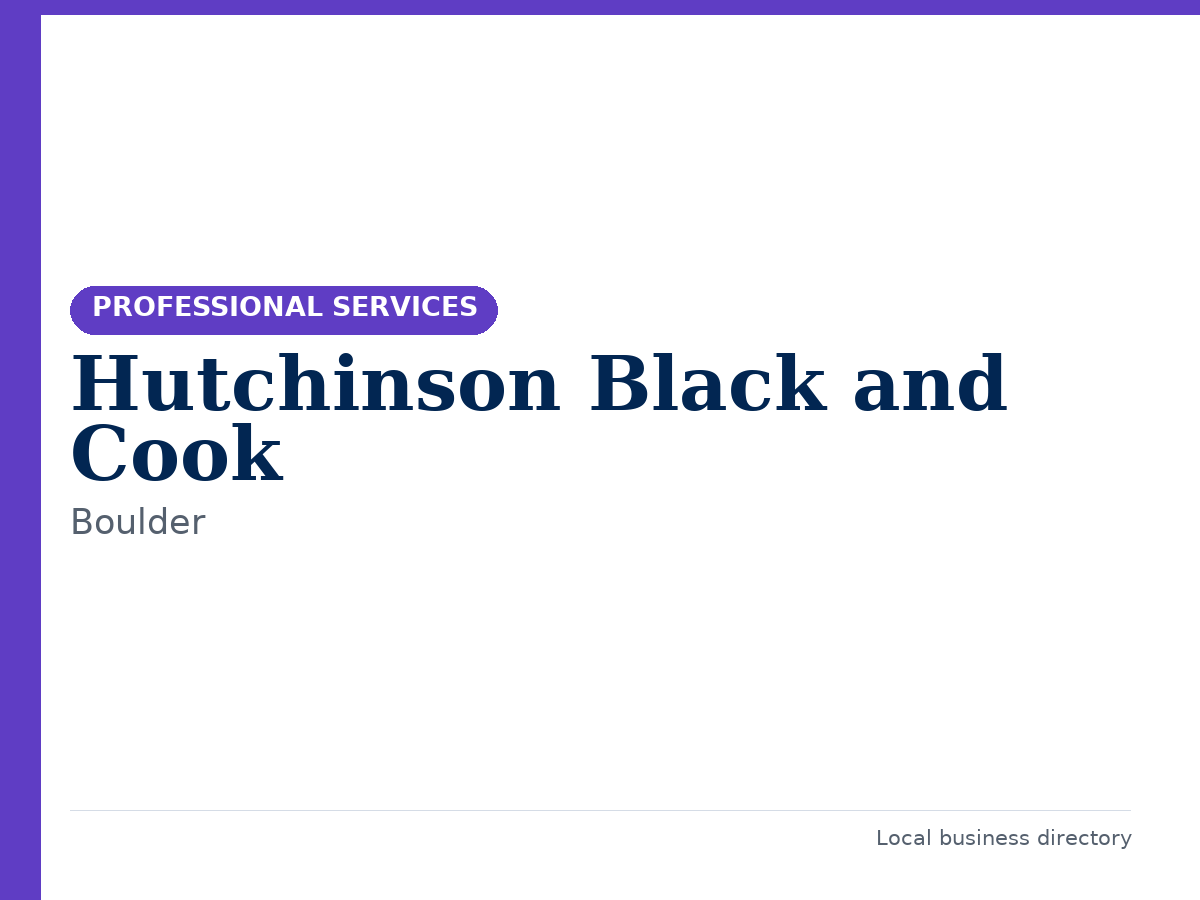 Hutchinson Black and Cook