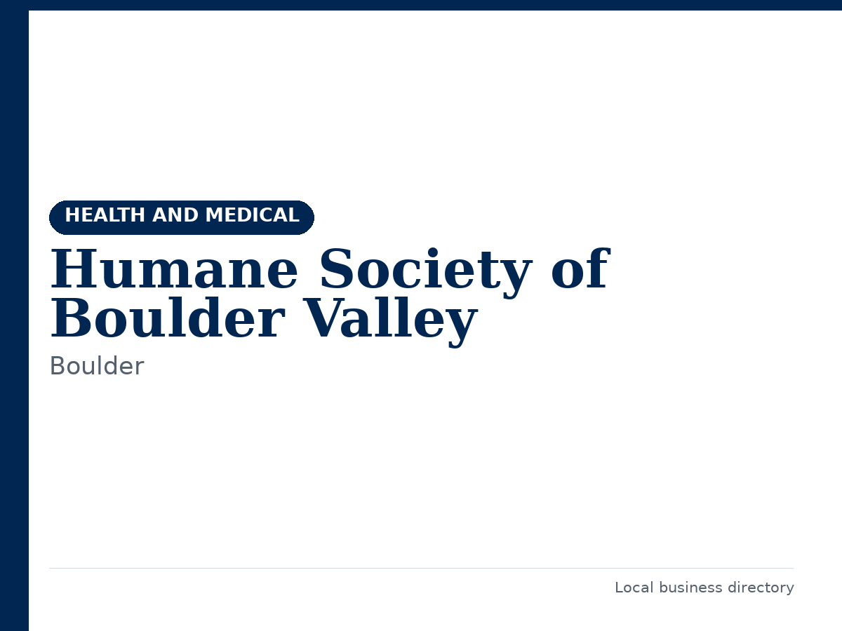 Humane Society of Boulder Valley