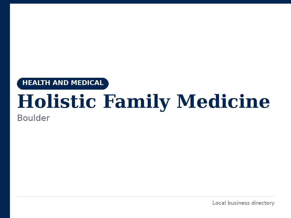 Holistic Family Medicine
