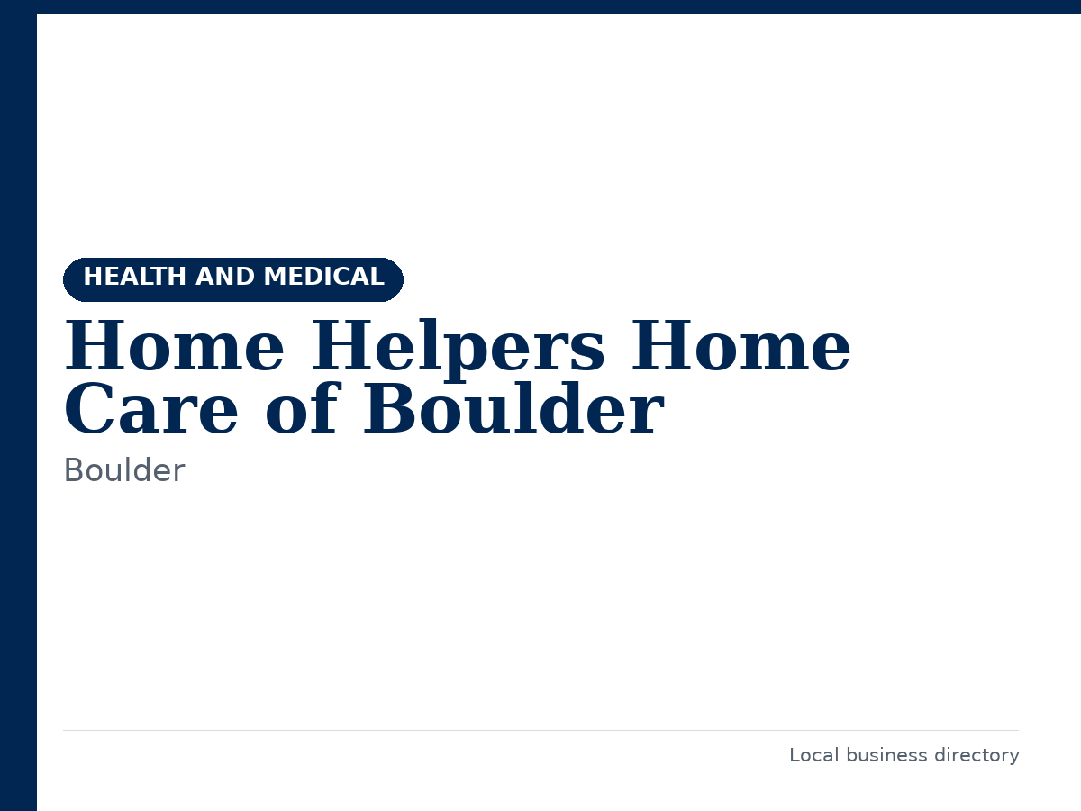 Home Helpers Home Care of Boulder