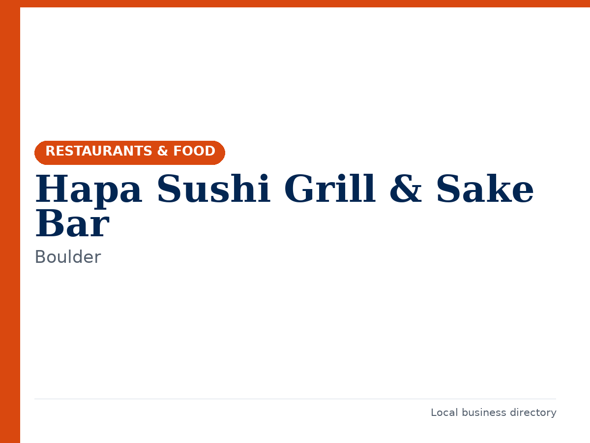 Hapa Sushi Grill & Sake Bar