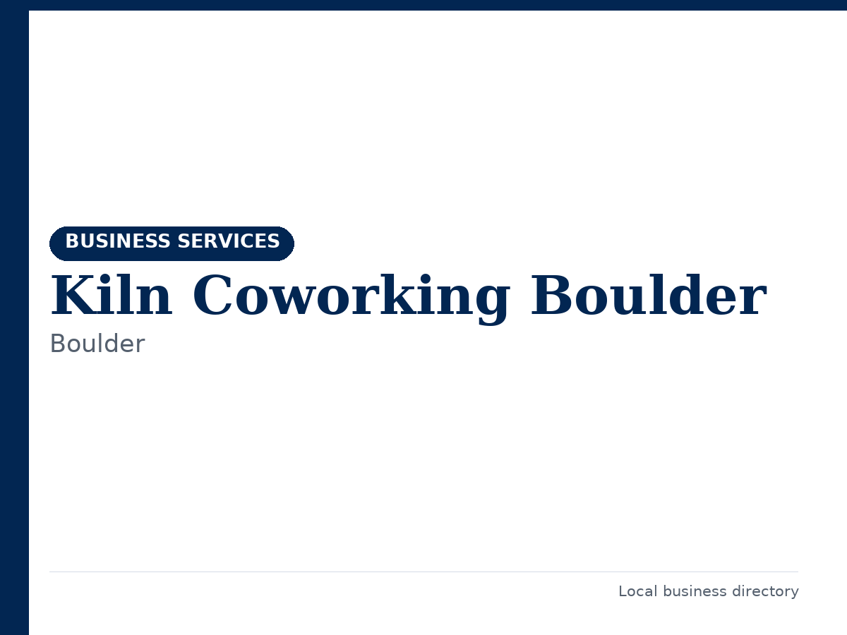 Kiln Coworking Boulder