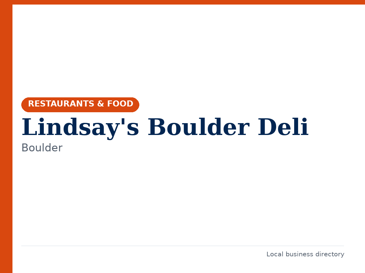Lindsay's Boulder Deli