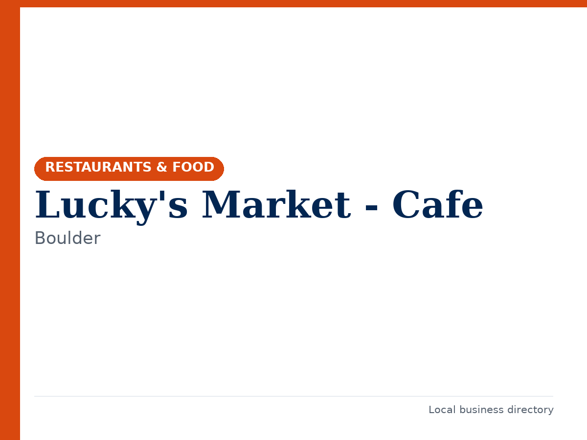Lucky's Market - Cafe