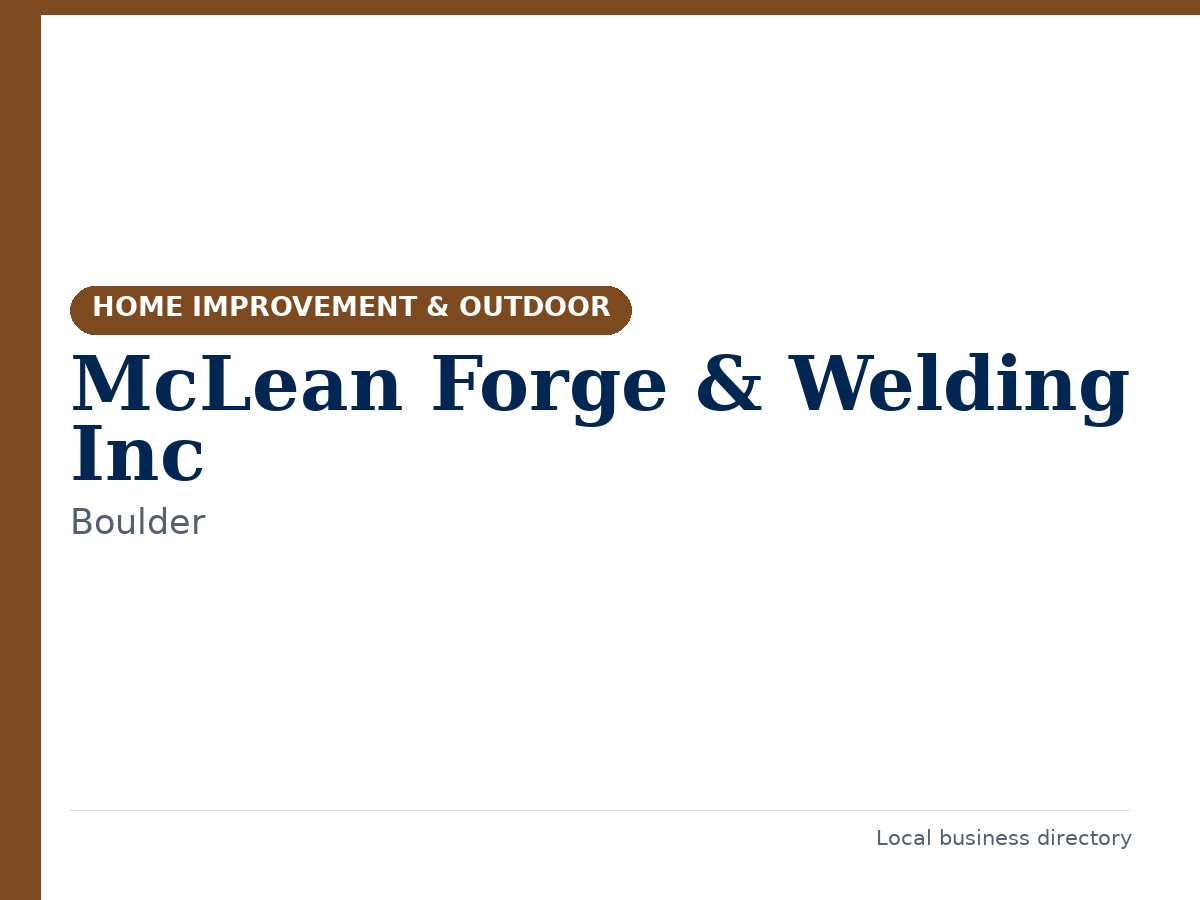 McLean Forge & Welding Inc