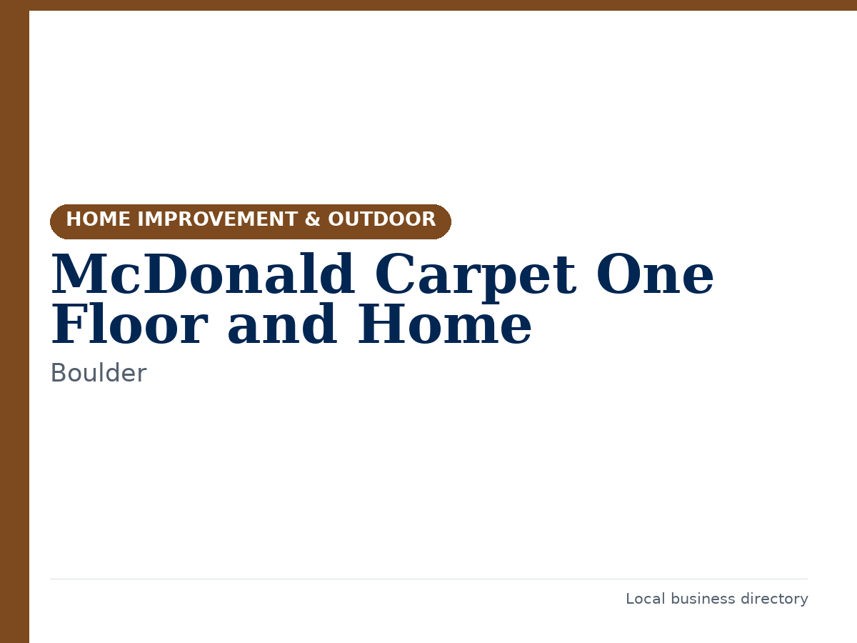 McDonald Carpet One Floor and Home