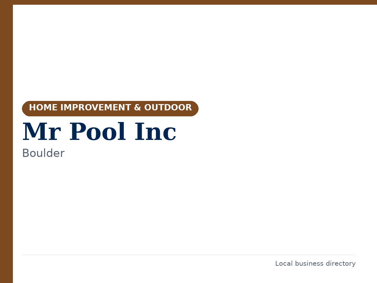 Mr Pool Inc