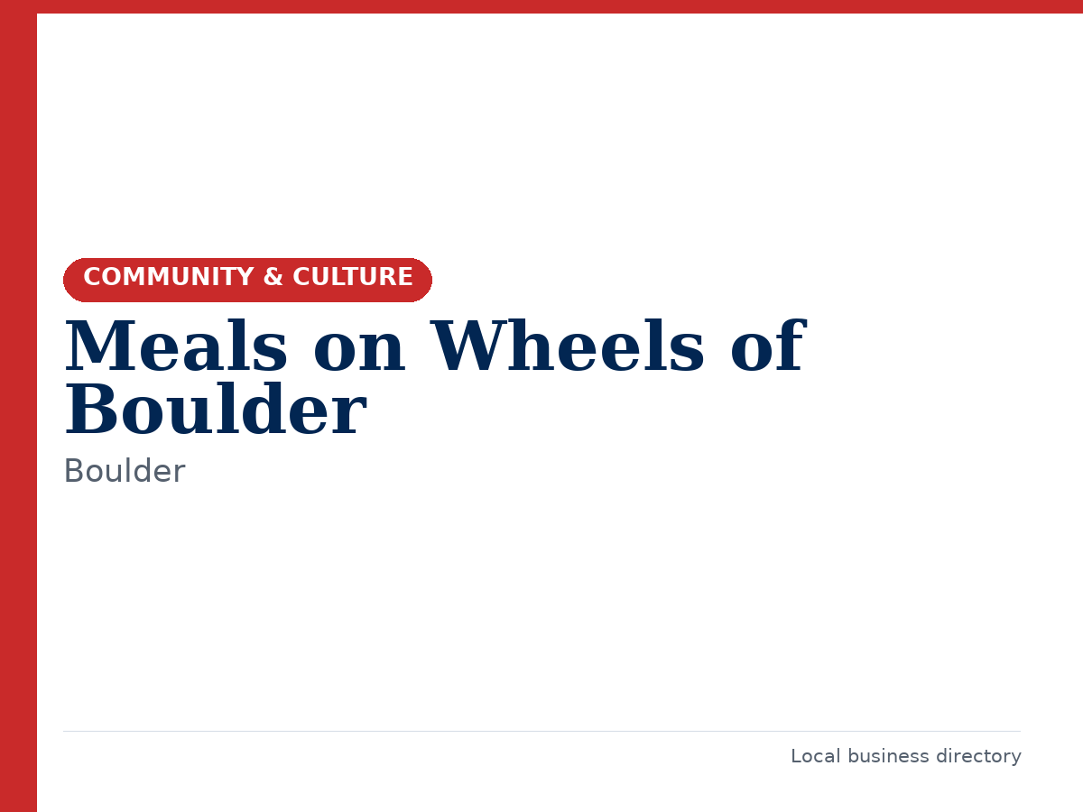Meals on Wheels of Boulder