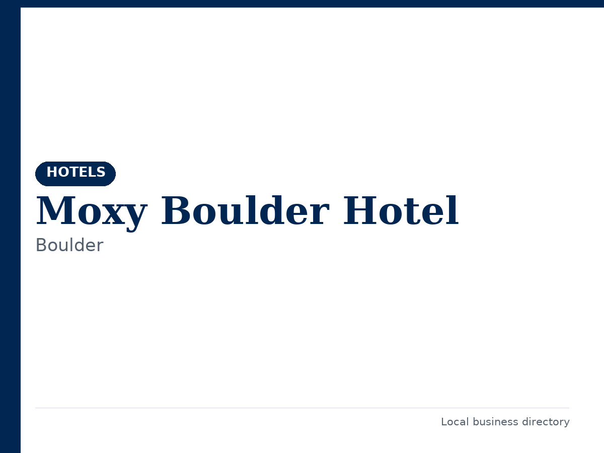 Moxy Boulder Hotel