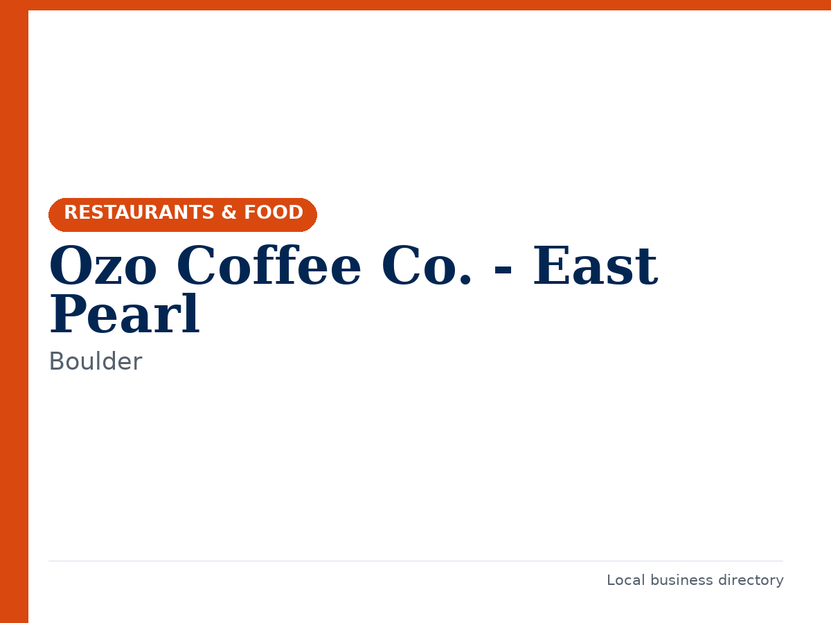 Ozo Coffee Co. - East Pearl