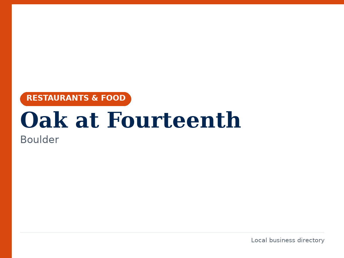 Oak at Fourteenth