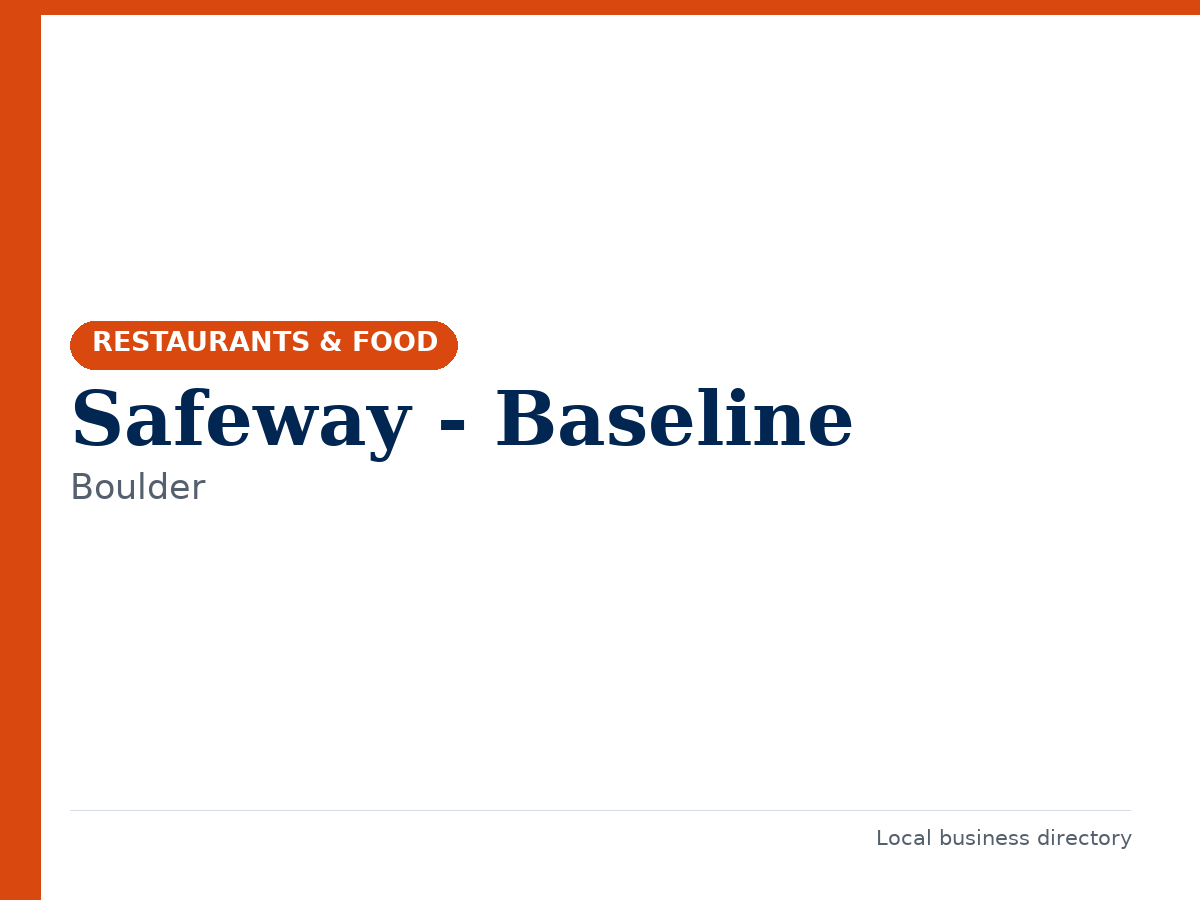 Safeway - Baseline