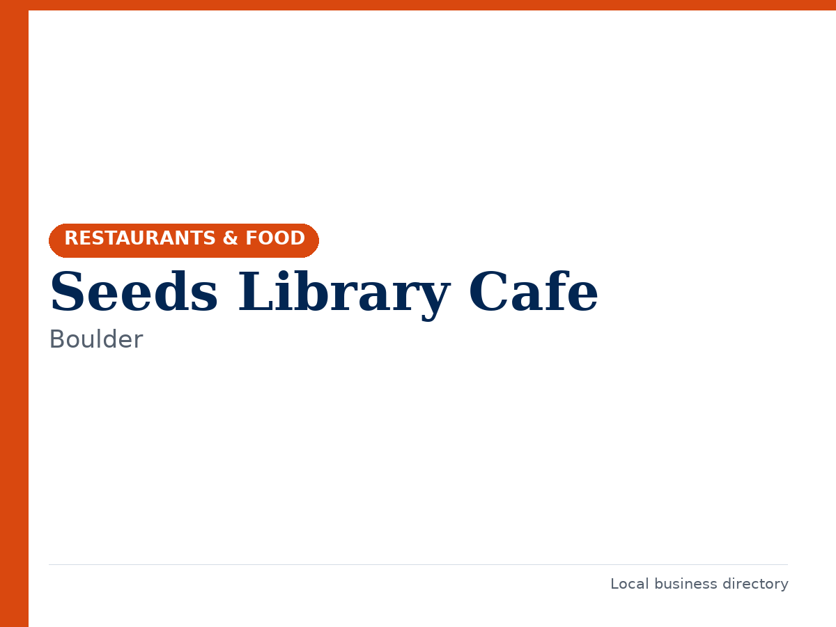 Seeds Library Cafe