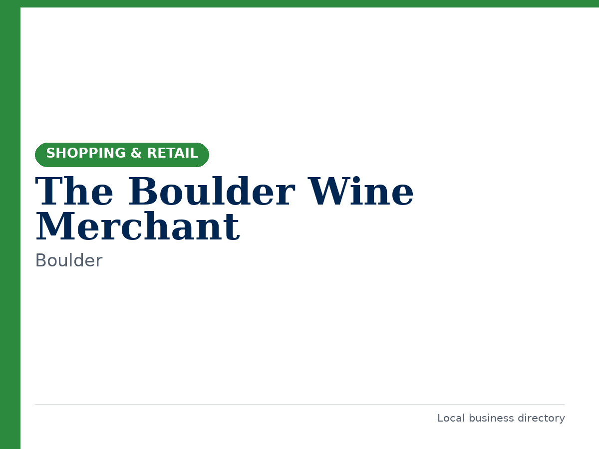 The Boulder Wine Merchant