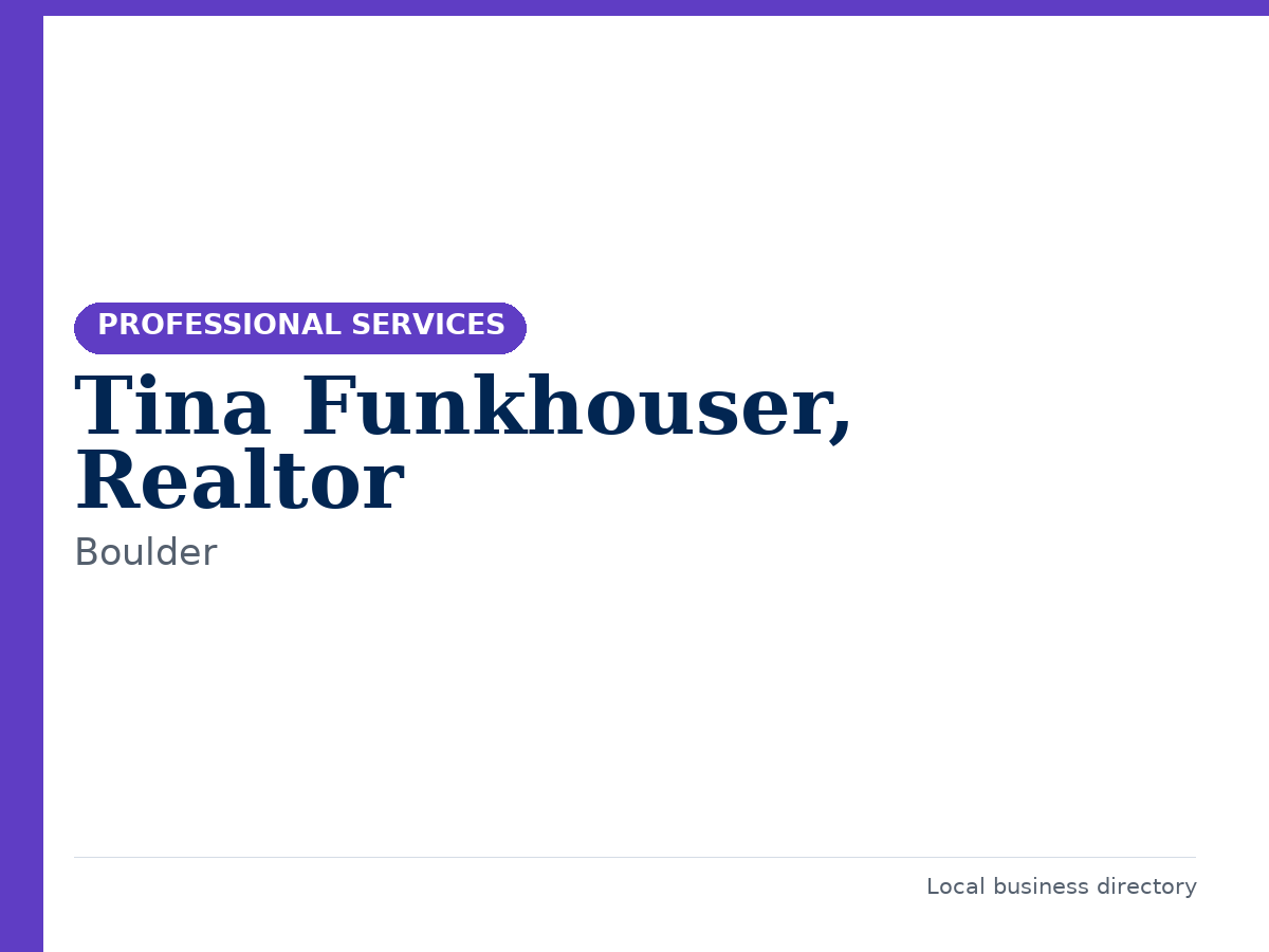 Tina Funkhouser, Realtor