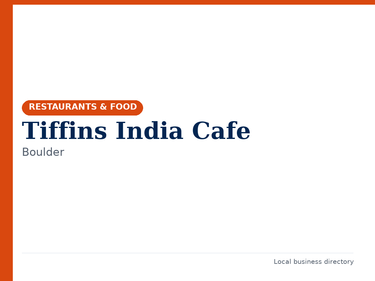 Tiffins India Cafe
