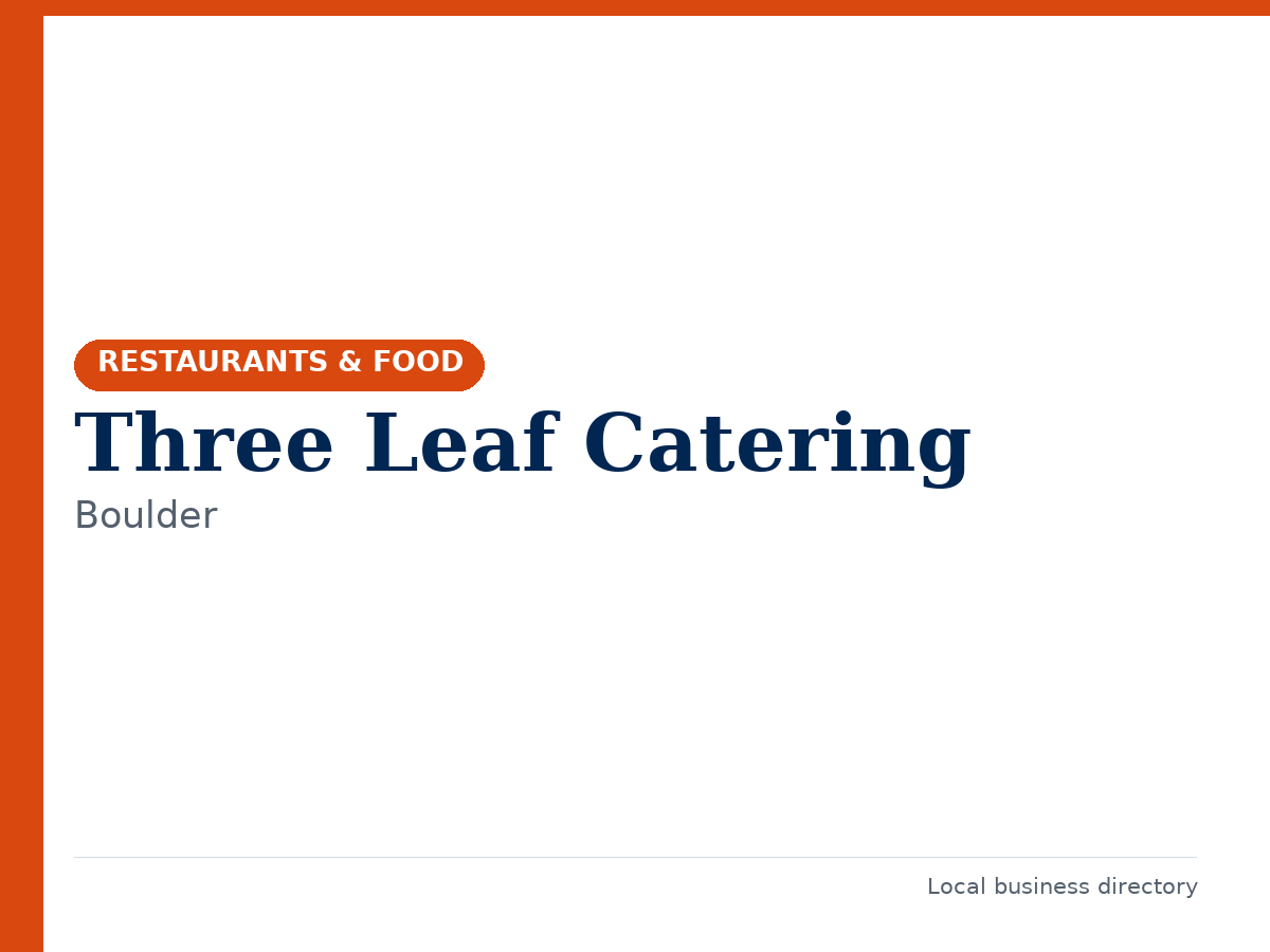 Three Leaf Catering
