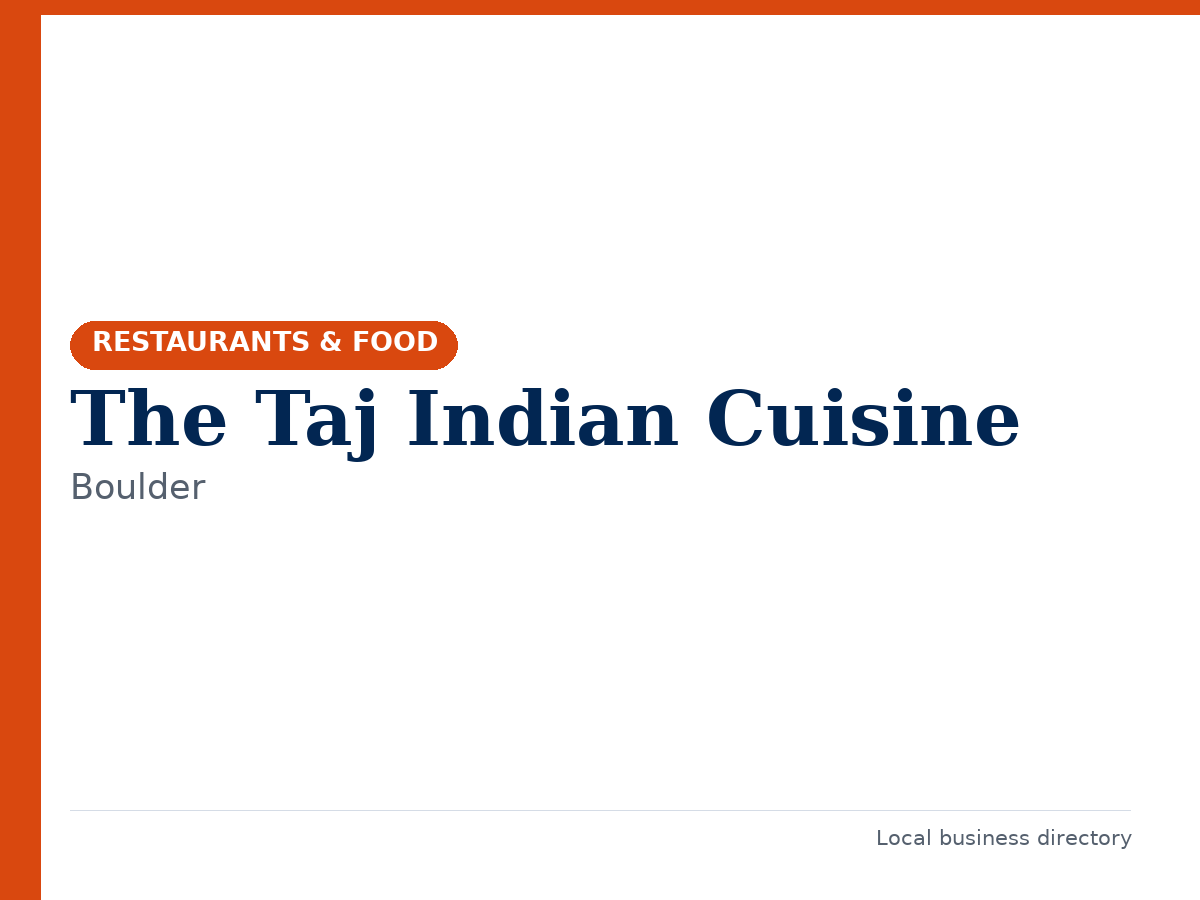 The Taj Indian Cuisine
